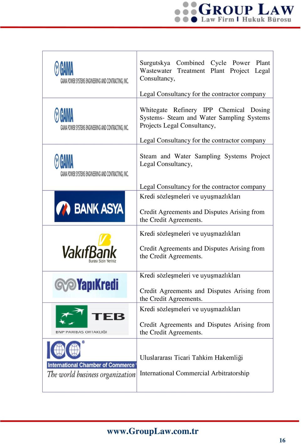 company Kredi sözleşmeleri ve uyuşmazlıkları Credit Agreements and Disputes Arising from the Credit Agreements.