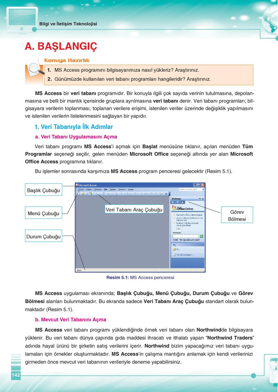 Veri tabanı programları; bilgisayara verilerin toplanması, toplanan verilere erişimi, istenilen veriler üzerinde değişiklik yapılmasını ve istenilen verilerin listelenmesini sağlayan bir yapıdır. 1.