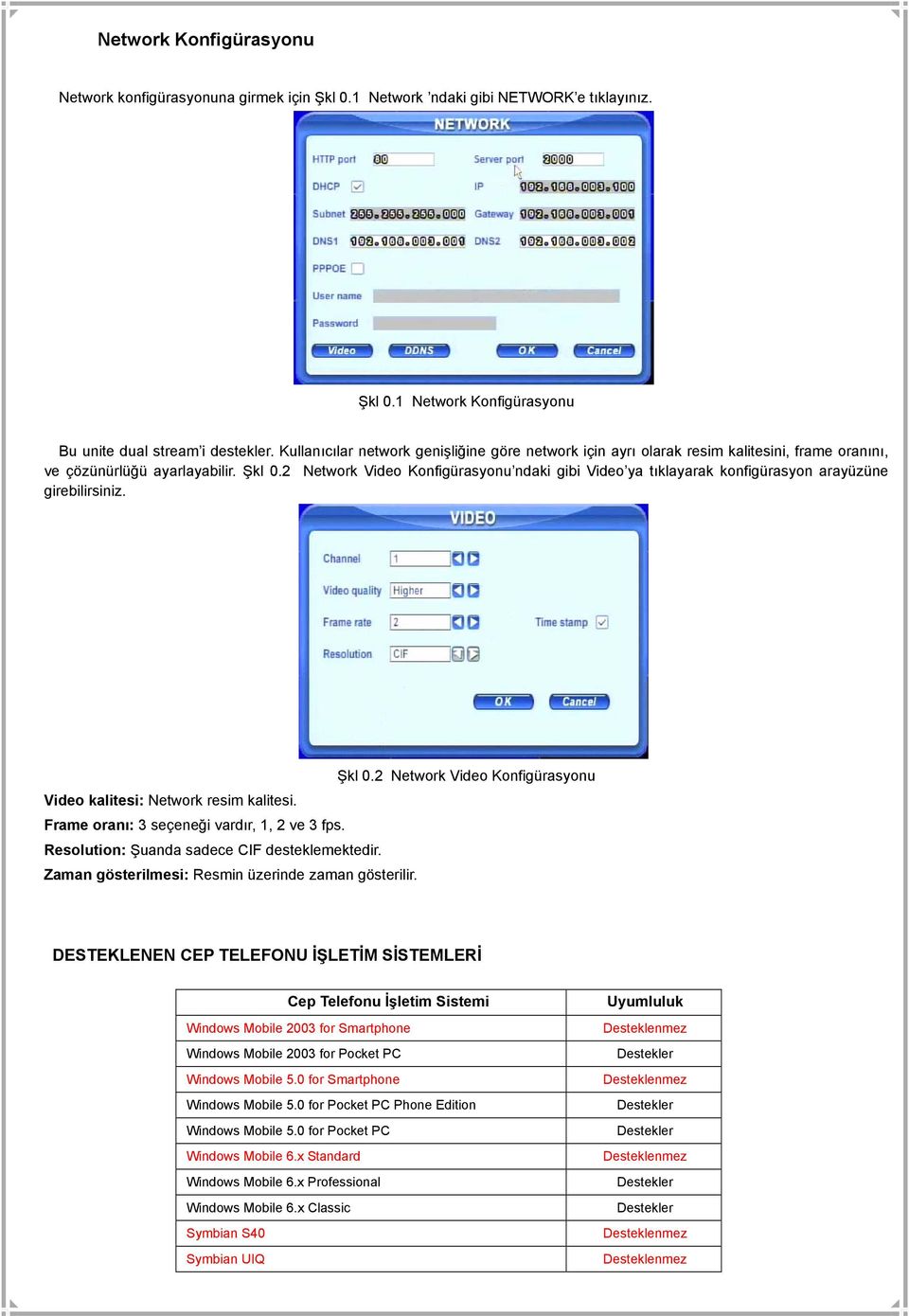 2 Network Video Konfigürasyonu ndaki gibi Video ya tıklayarak konfigürasyon arayüzüne girebilirsiniz. Şkl 0.2 Network Video Konfigürasyonu Video kalitesi: Network resim kalitesi.