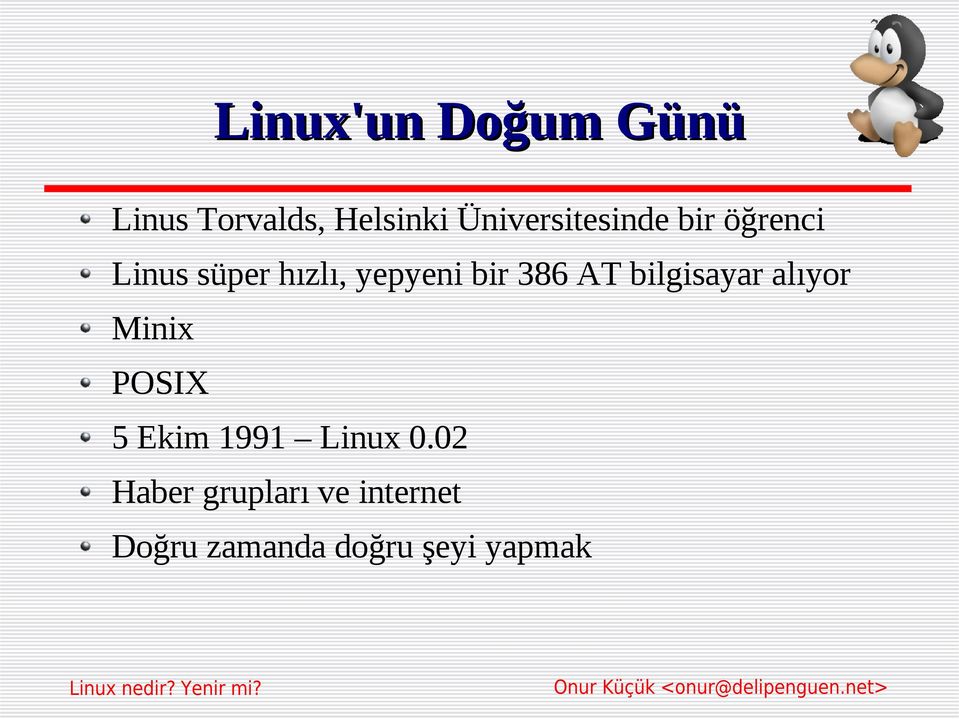 bir 386 AT bilgisayar alıyor Minix POSIX 5 Ekim 1991