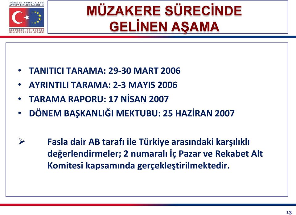 HAZİRAN 2007 Fasla dair AB tarafı ile Türkiye arasındaki karşılıklı