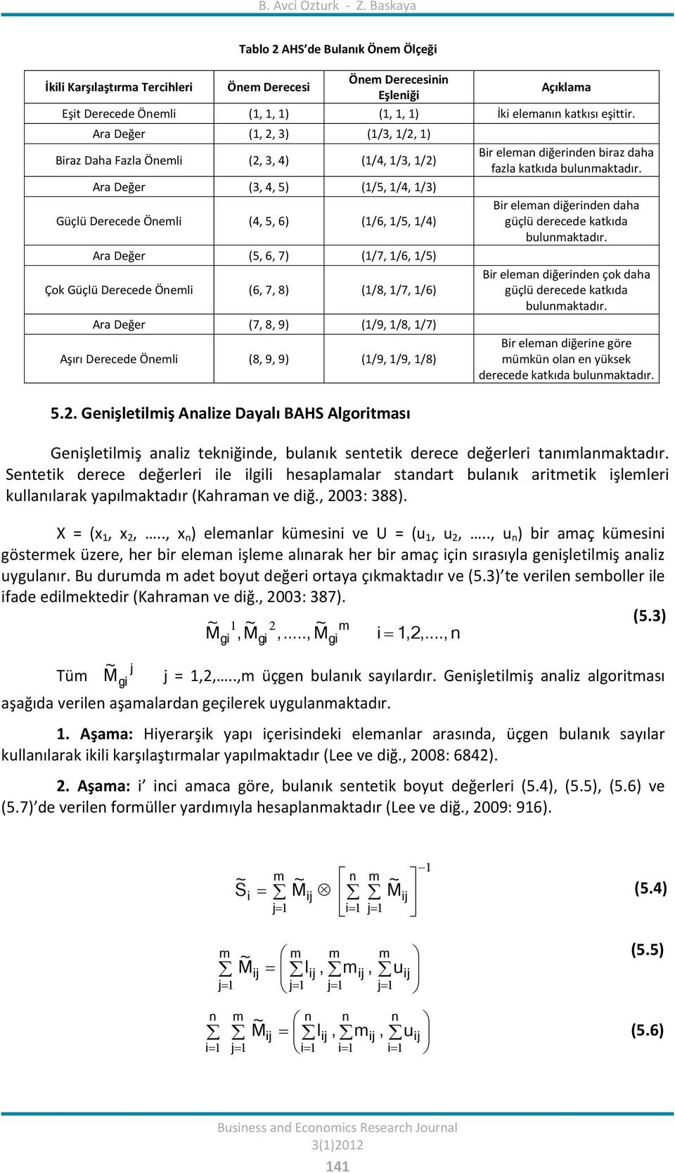 Ara Değer (, 2, 3) (/3, /2, ) Biraz Daha Fazla Önemli (2, 3, 4) (/4, /3, /2) Ara Değer (3, 4, 5) (/5, /4, /3) Güçlü Derecede Önemli (4, 5, 6) (/6, /5, /4) Ara Değer (5, 6, 7) (/7, /6, /5) Çok Güçlü