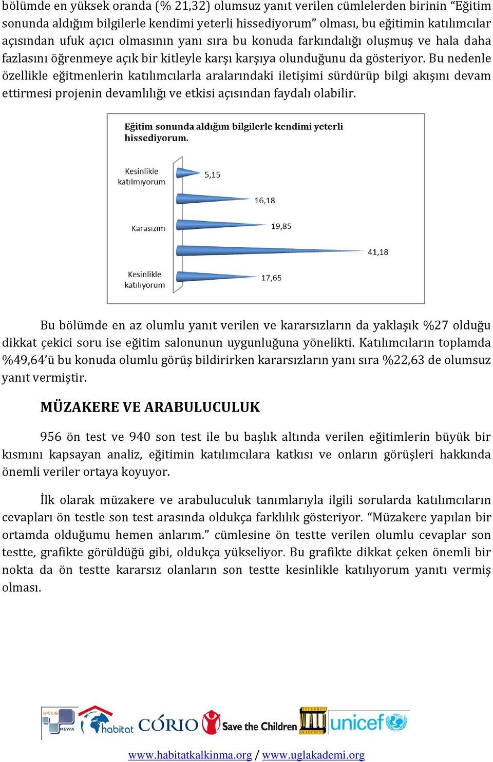 Bu nedenle özellikle eğitmenlerin katılımcılarla aralarındaki iletişimi sürdürüp bilgi akışını devam ettirmesi projenin devamlılığı ve etkisi açısından faydalı olabilir.