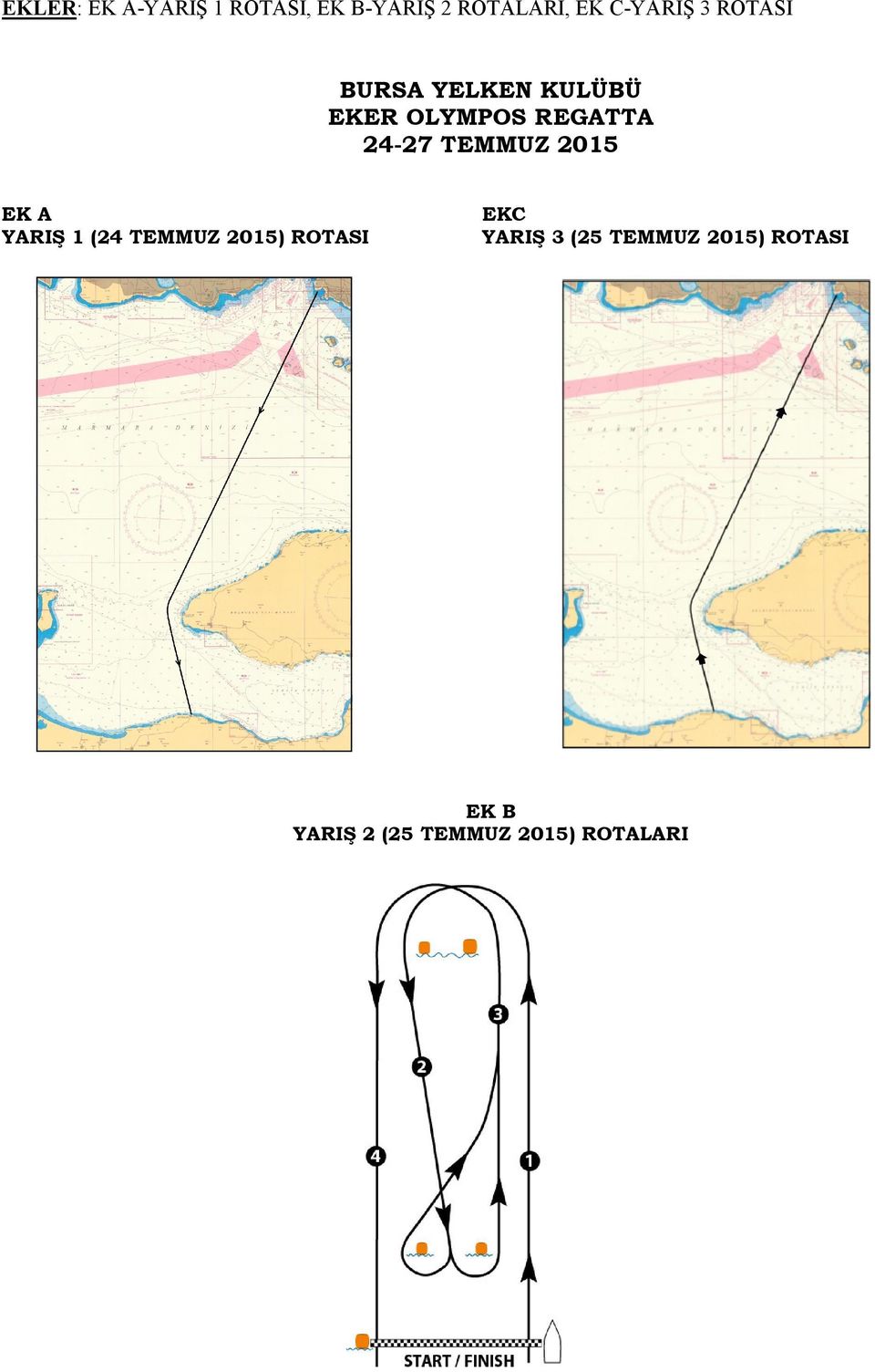 24-27 TEMMUZ 2015 EK A YARIŞ 1 (24 TEMMUZ 2015) ROTASI EKC