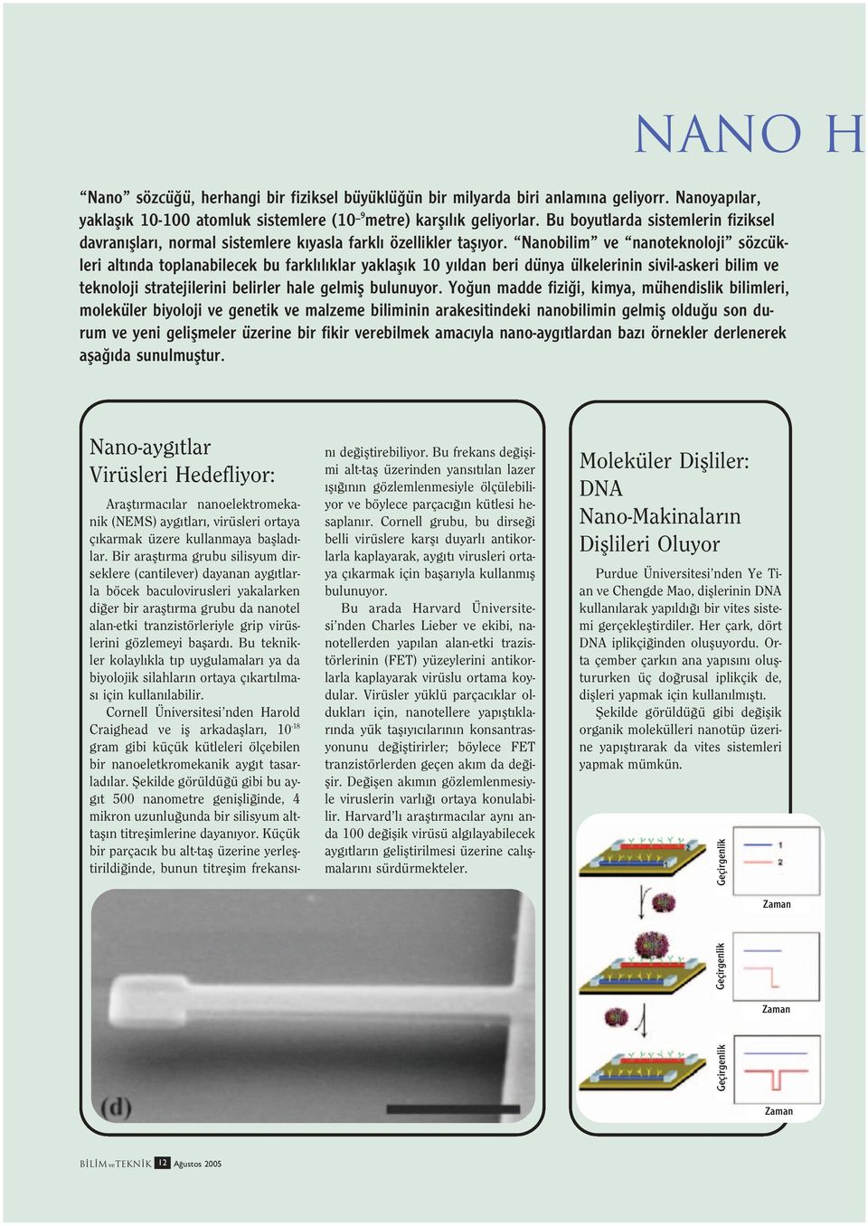 Nanobilim ve nanoteknoloji sözcükleri alt nda toplanabilecek bu farkl l klar yaklafl k 10 y ldan beri dünya ülkelerinin sivil-askeri bilim ve teknoloji stratejilerini belirler hale gelmifl bulunuyor.