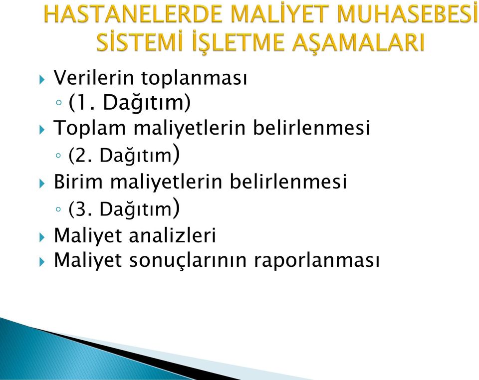 Dağıtım) Birim maliyetlerin belirlenmesi (3.