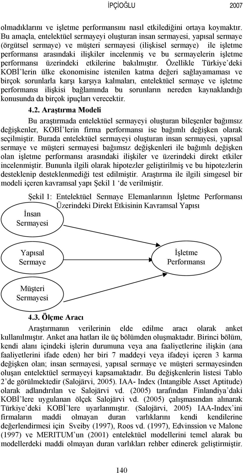 sermayelerin işletme performansı üzerindeki etkilerine bakılmıştır.