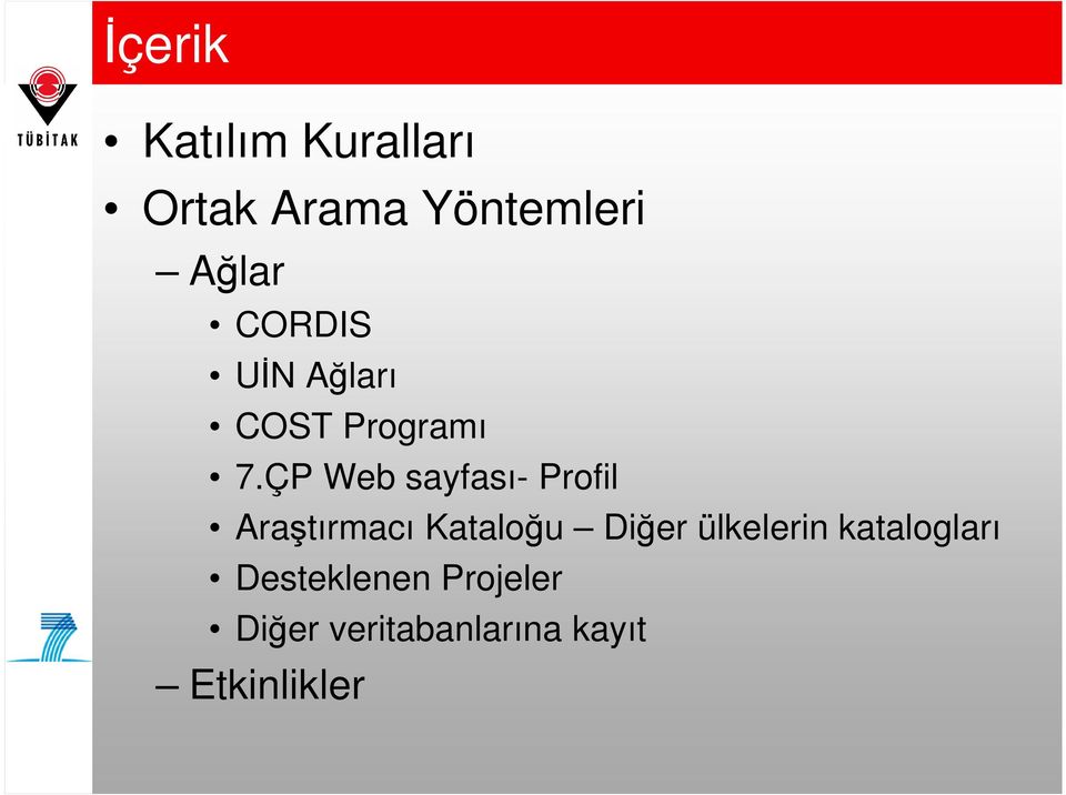 ÇP Web sayfası- Profil Araştırmacı Kataloğu Diğer