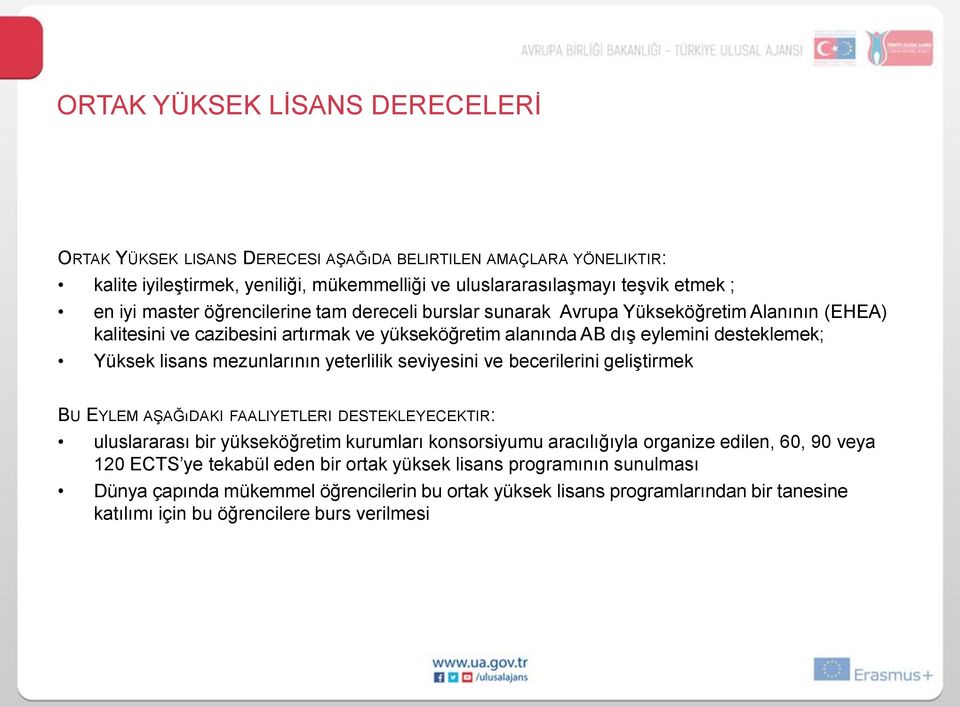 yeterlilik seviyesini ve becerilerini geliştirmek BU EYLEM AŞAĞıDAKI FAALIYETLERI DESTEKLEYECEKTIR: uluslararası bir yükseköğretim kurumları konsorsiyumu aracılığıyla organize edilen, 60, 90 veya