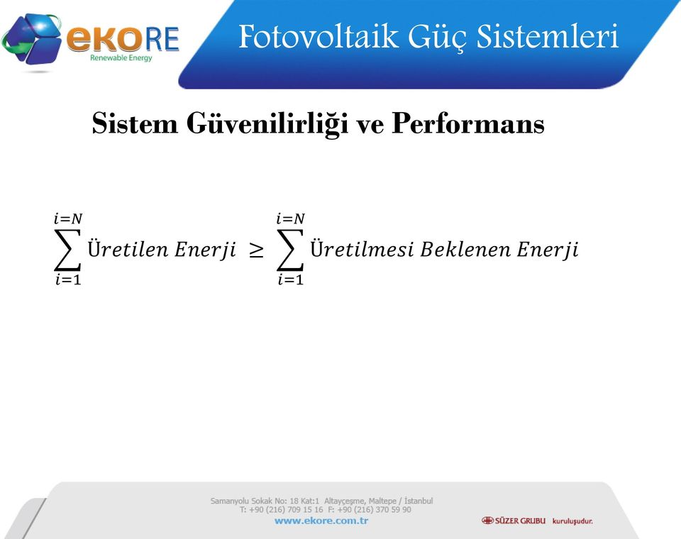 Üretilen Enerji i=n i=1