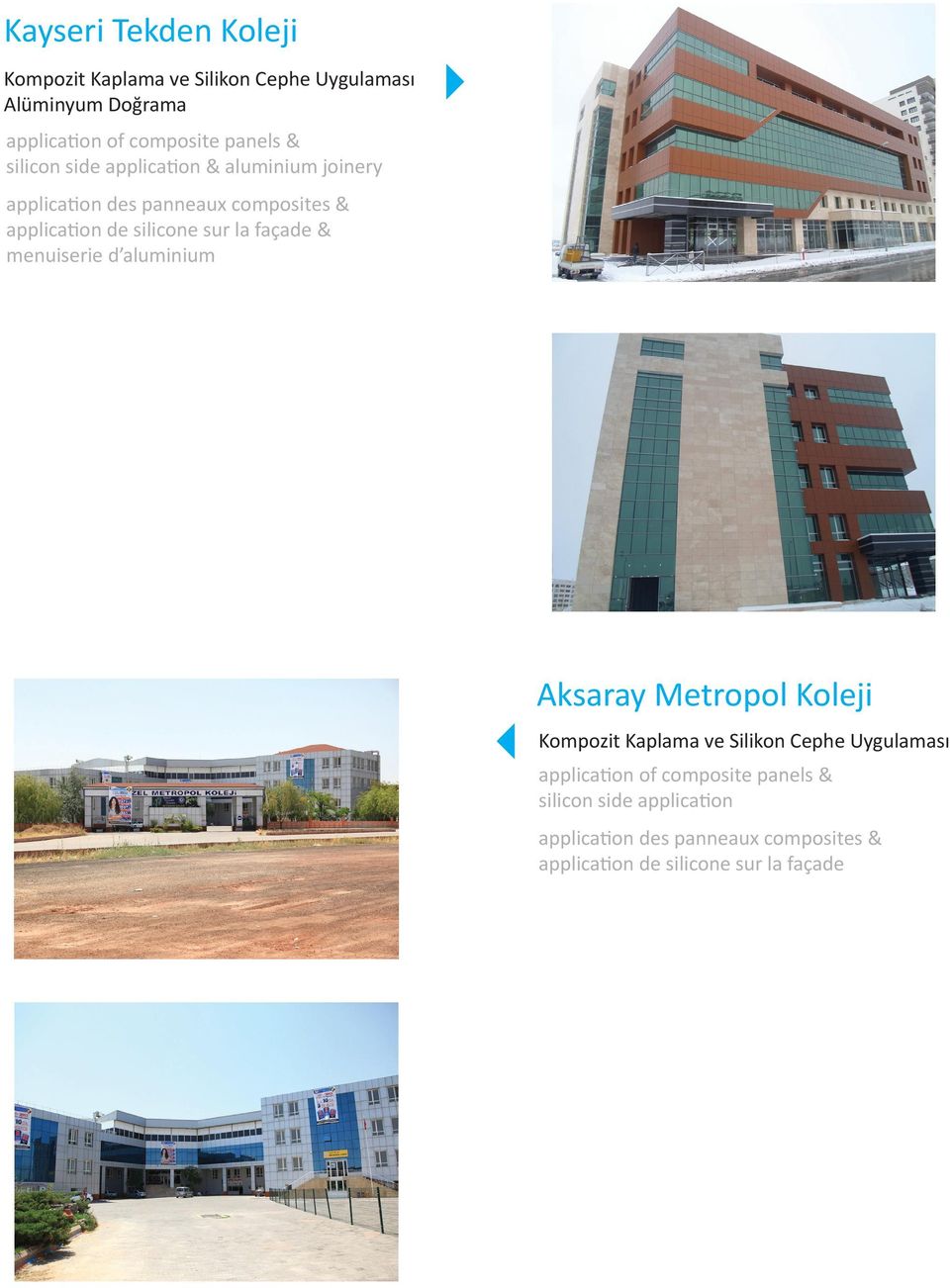joinery & menuiserie d aluminium Aksaray Metropol Koleji