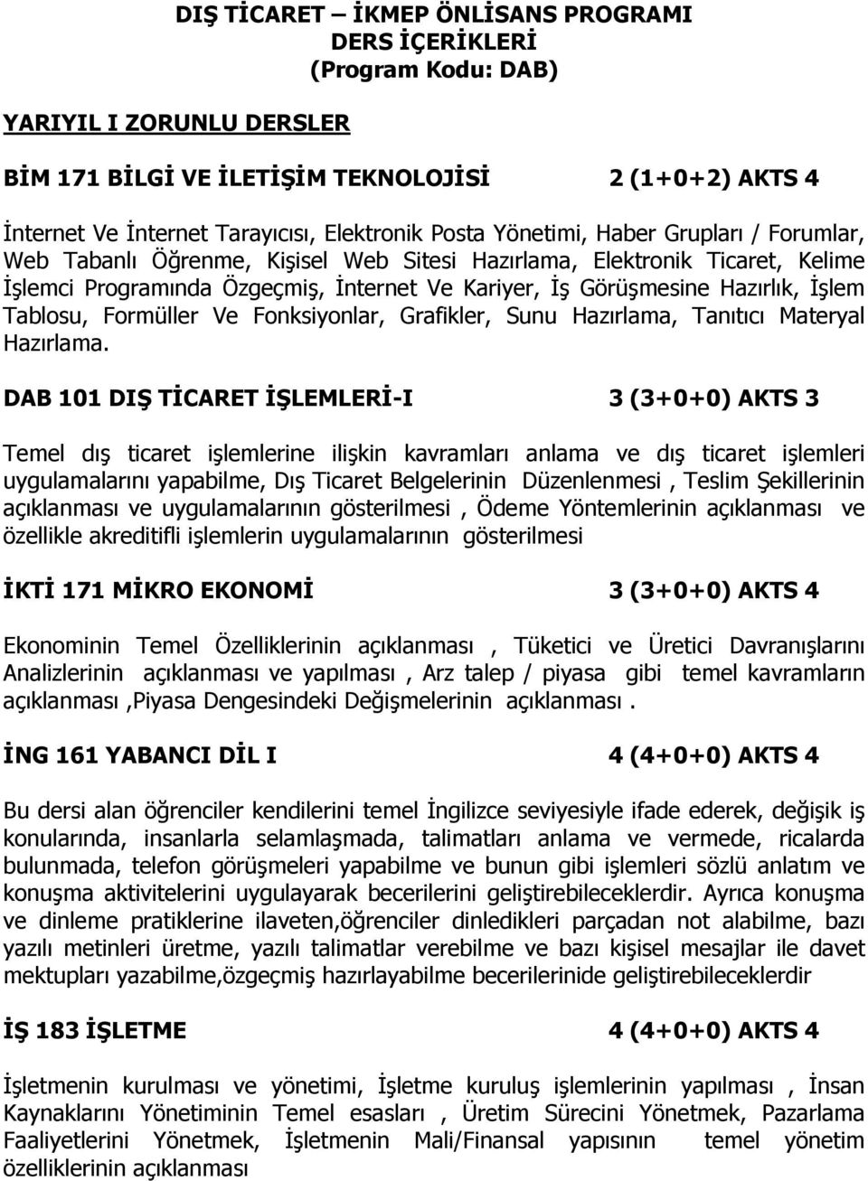 İşlem Tablosu, Formüller Ve Fonksiyonlar, Grafikler, Sunu Hazırlama, Tanıtıcı Materyal Hazırlama.