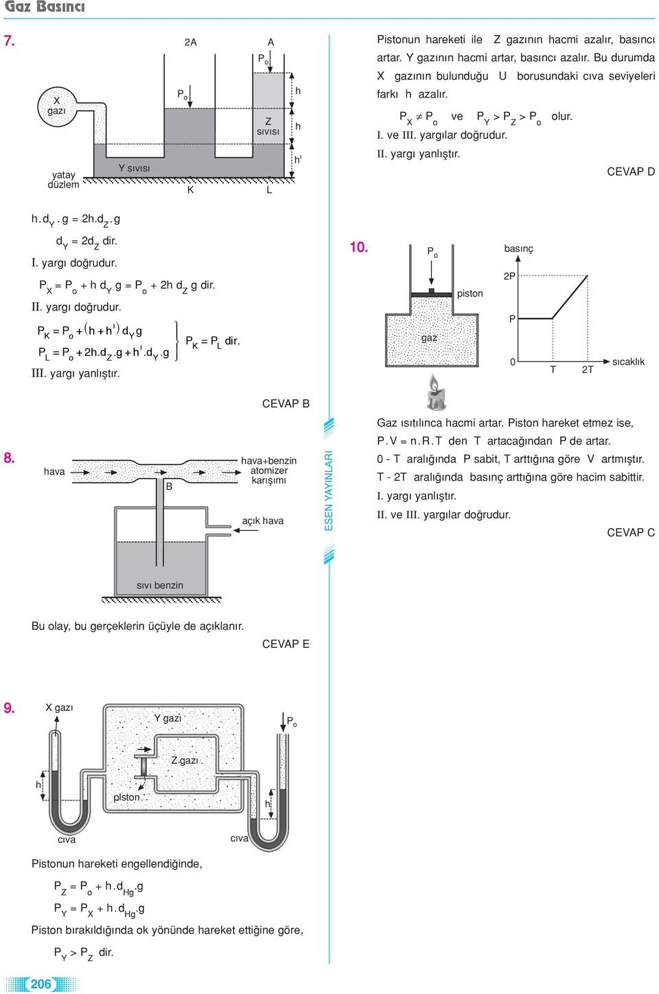 d. g b o Z Y a 10. bas nç 2P P 0 2 s cakl k az s t l nca acmi artar. Piston areket etmez ise, 8. ava B ava+benzin atomizer kar fl m aç k ava P.V = n.r. den artaca ndan P de artar.