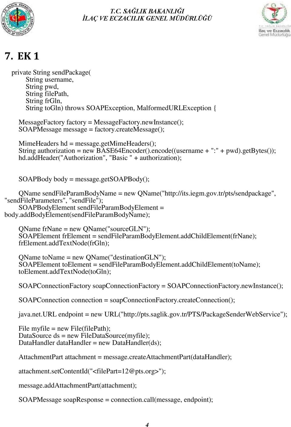 addheader("authorization", "Basic " + authorization); SOAPBody body = message.getsoapbody(); QName sendfileparambodyname = new QName("http://its.iegm.gov.