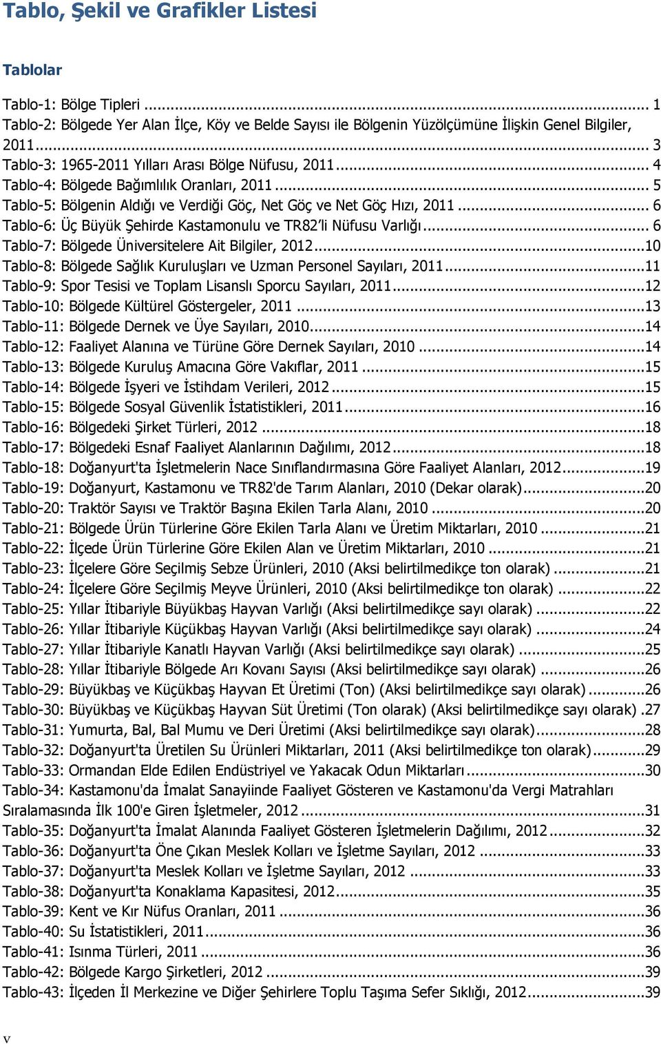 .. 6 Tablo-6: Üç Büyük Şehirde Kastamonulu ve TR82 li Nüfusu Varlığı... 6 Tablo-7: Bölgede Üniversitelere Ait Bilgiler, 2012...10 Tablo-8: Bölgede Sağlık Kuruluşları ve Uzman Personel Sayıları, 2011.