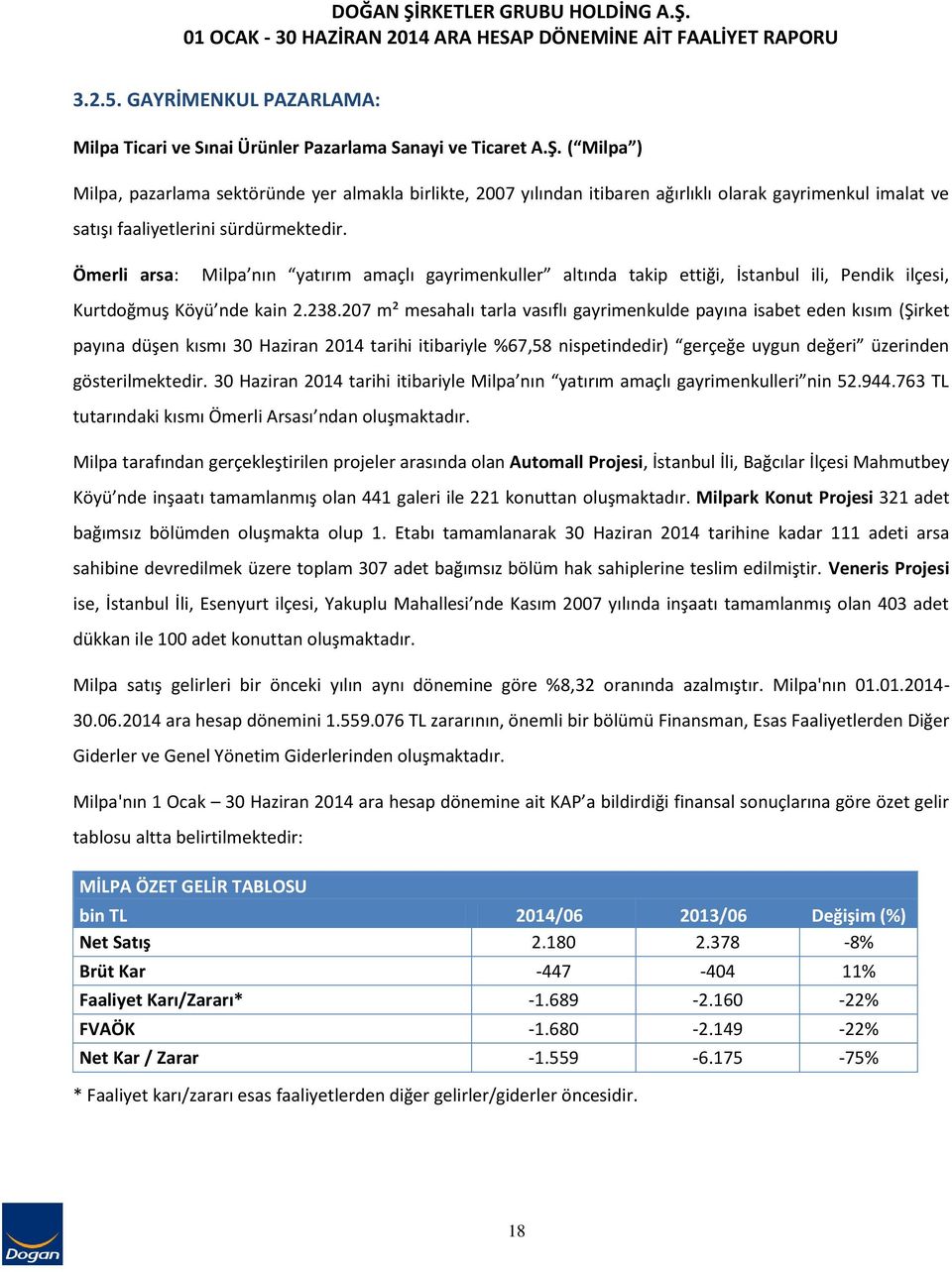 Ömerli arsa: Milpa nın yatırım amaçlı gayrimenkuller altında takip ettiği, İstanbul ili, Pendik ilçesi, Kurtdoğmuş Köyü nde kain 2.238.