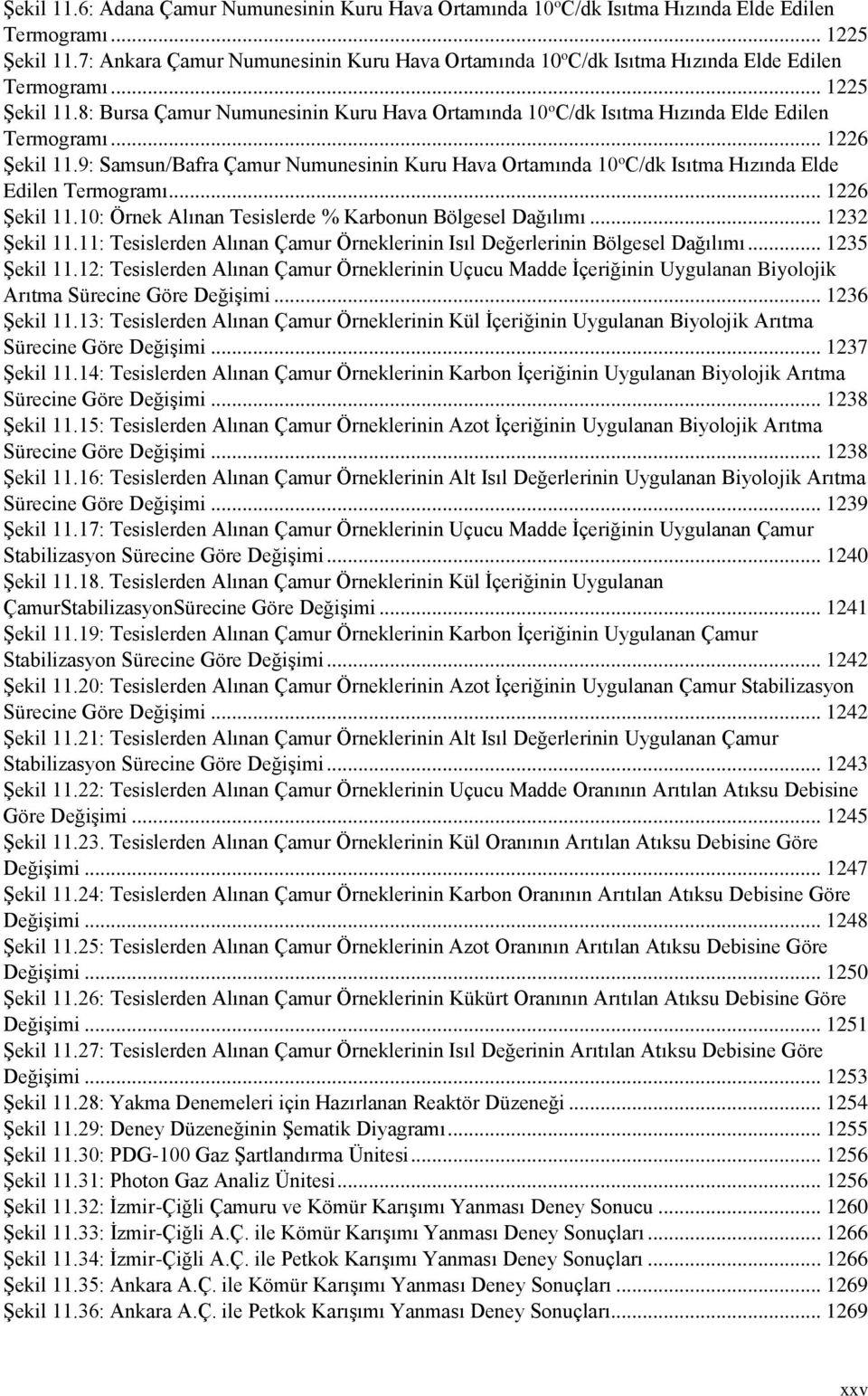 8: Bursa Çamur Numunesinin Kuru Hava Ortamında 10 o C/dk Isıtma Hızında Elde Edilen Termogramı... 1226 Şekil 11.