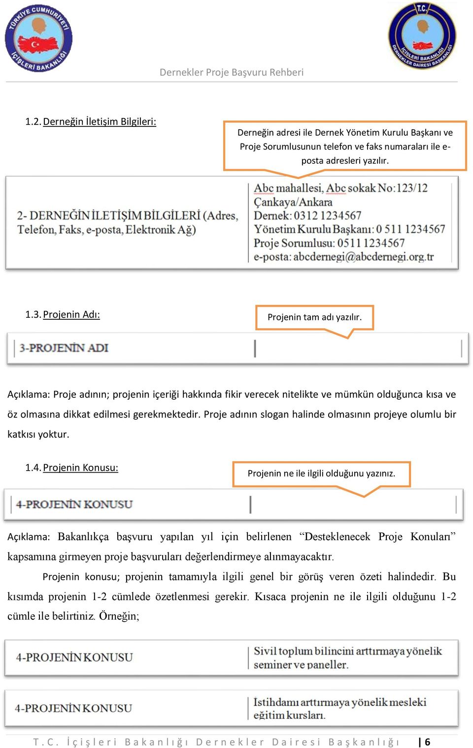 Proje adının slogan halinde olmasının projeye olumlu bir katkısı yoktur. 1.4. Projenin Konusu: Projenin ne ile ilgili olduğunu yazınız.