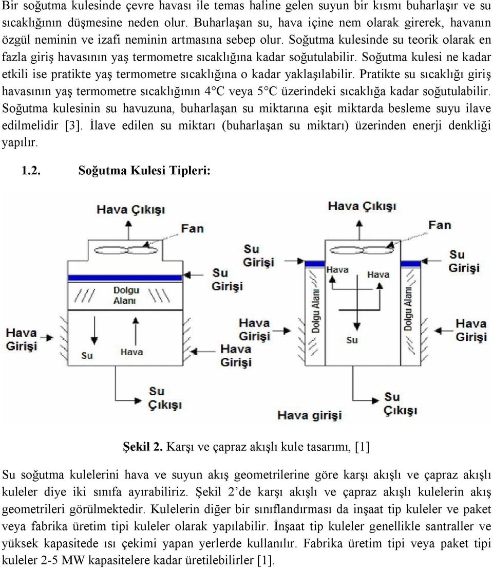 Soğutma kulesinde su teorik olarak en fazla giriş havasının yaş termometre sıcaklığına kadar soğutulabilir.