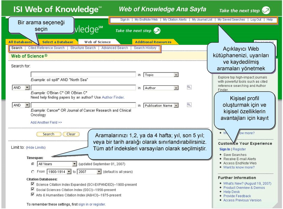 özelliklerin avantajları için kayıt Aramalarınızı 1,2, ya da 4 hafta; yıl, son 5 yıl;