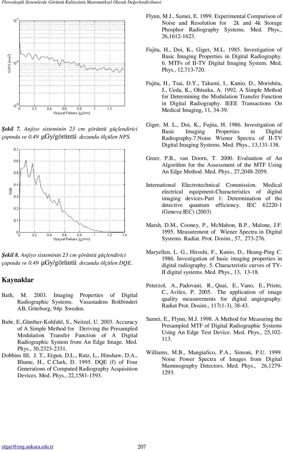 Investigation of Basic Imaging Properties in Digital Radiograph. 6. MTFs of II-TV Digital Imaging Sstem. Med. Phs.,,73-70. Fuita, H., Tsai, D.Y., Takumi, I., Kunio, D., Morishita, J., Ueda, K.