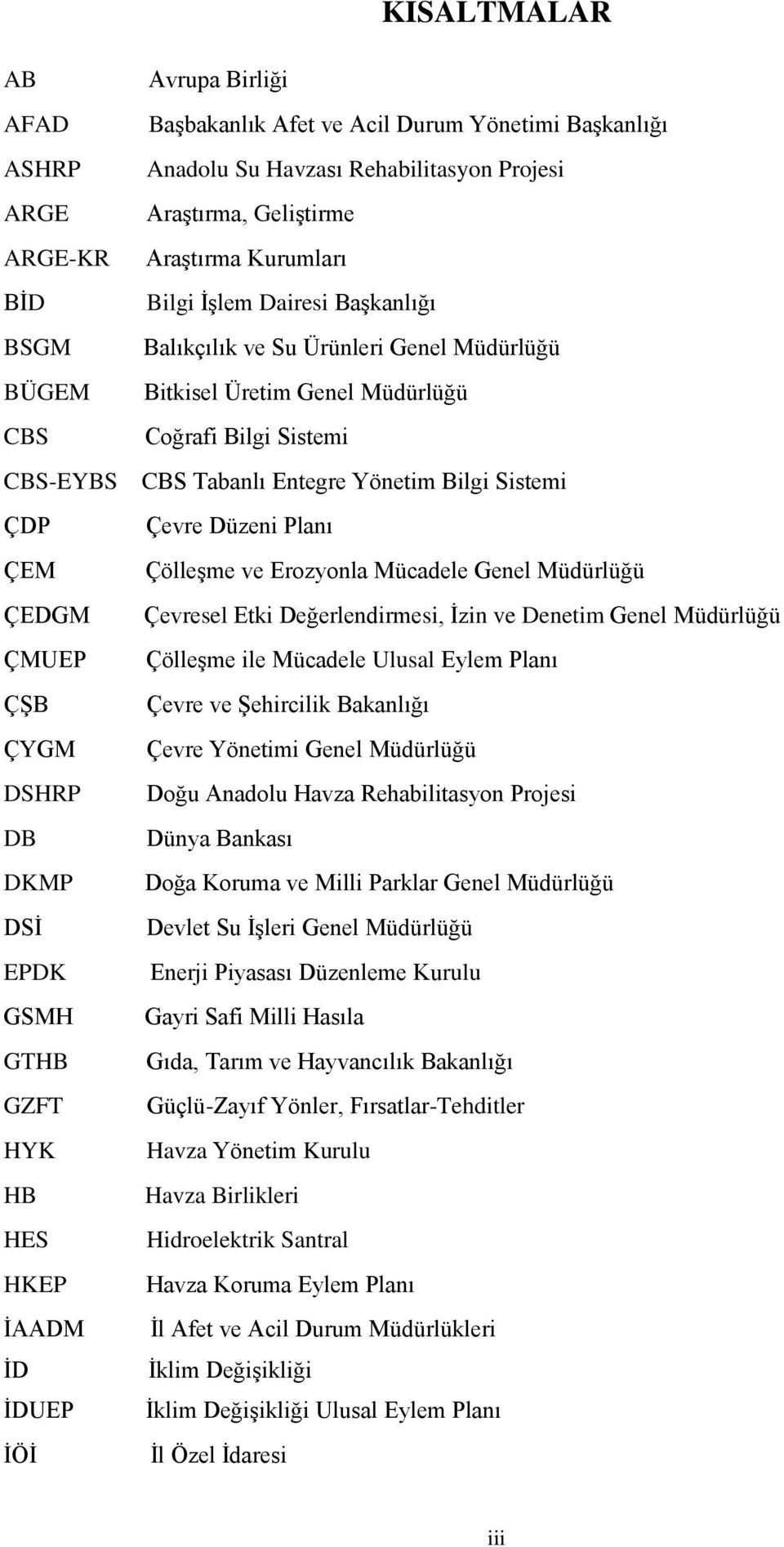 Bitkisel Üretim Genel Müdürlüğü Coğrafi Bilgi Sistemi CBS Tabanlı Entegre Yönetim Bilgi Sistemi Çevre Düzeni Planı Çölleşme ve Erozyonla Mücadele Genel Müdürlüğü Çevresel Etki Değerlendirmesi, İzin