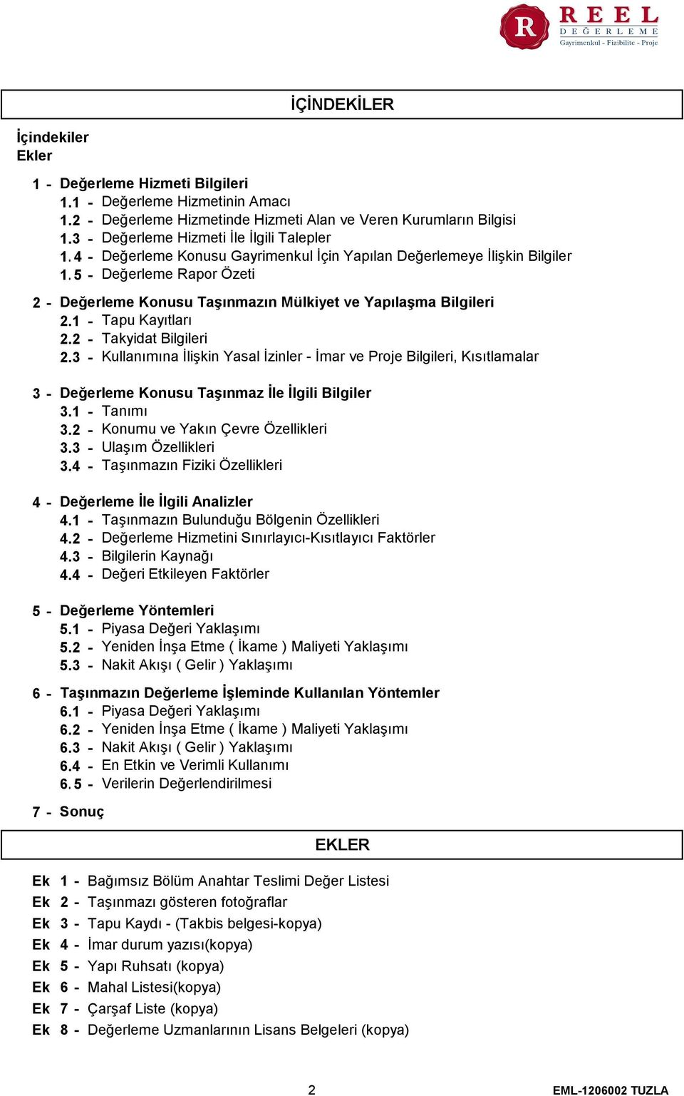 5 - Değerleme Rapor Özeti 2 - Değerleme Konusu Taşınmazın Mülkiyet ve Yapılaşma Bilgileri 2.1 - Tapu Kayıtları 2.2 - Takyidat Bilgileri 2.