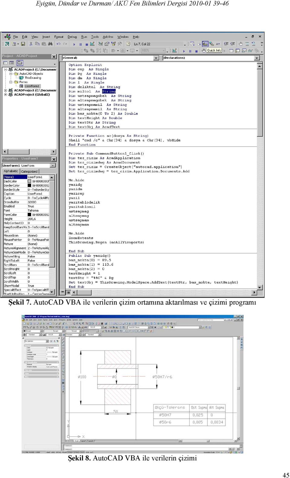 AutoCAD VBA ile verilerin çizim ortamına