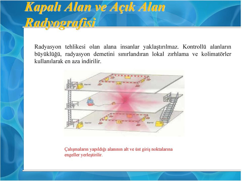 Kontrollü alanların büyüklüğü, radyasyon demetini sınırlandıran lokal