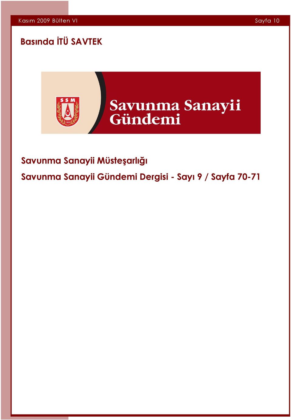 Sanayii Müsteşarlığı Savunma