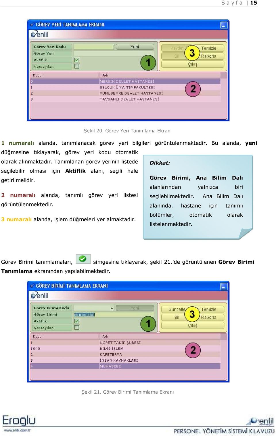 Görev Birimi, Ana Bilim Dalı alanlarından yalnızca biri 2 numaralı alanda, tanımlı görev yeri listesi seçilebilmektedir. Ana Bilim Dalı görüntülenmektedir.