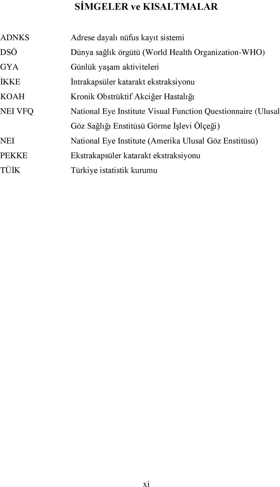 Akciğer Hastalığı National Eye Institute Visual Function Questionnaire (Ulusal Göz Sağlığı Enstitüsü Görme İşlevi