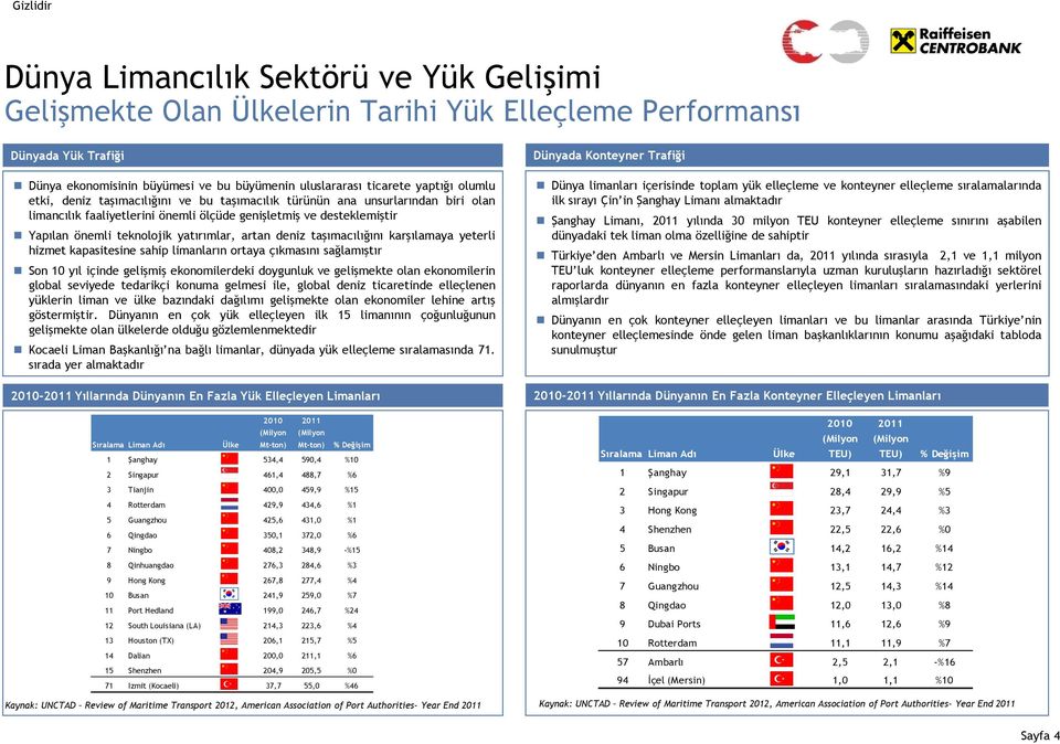 artan deniz taşımacılığını karşılamaya yeterli hizmet kapasitesine sahip limanların ortaya çıkmasını sağlamıştır Son 10 yıl içinde gelişmiş ekonomilerdeki doygunluk ve gelişmekte olan ekonomilerin