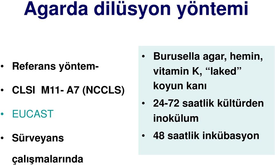 hemin, vitamin K, laked koyun kanı 24-72 saatlik