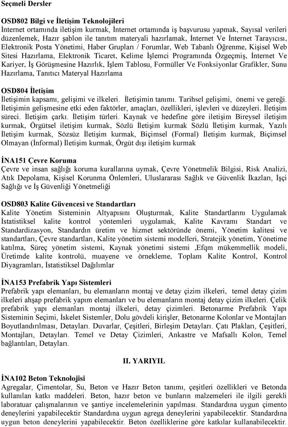 Özgeçmiş, İnternet Ve Kariyer, İş Görüşmesine Hazırlık, İşlem Tablosu, Formüller Ve Fonksiyonlar Grafikler, Sunu Hazırlama, Tanıtıcı Materyal Hazırlama OSD804 İletişim İletişimin kapsamı, gelişimi ve