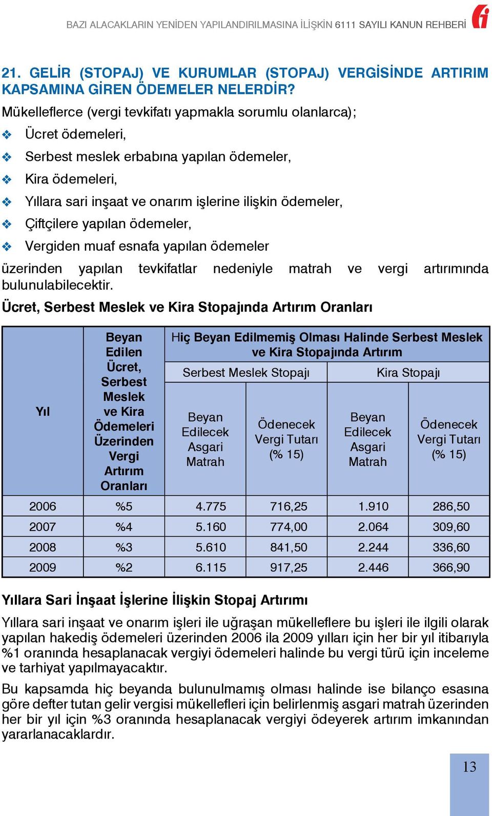 Çiftçilere yapılan ödemeler, Vergiden muaf esnafa yapılan ödemeler üzerinden yapılan tevkifatlar nedeniyle matrah ve vergi artırımında bulunulabilecektir.