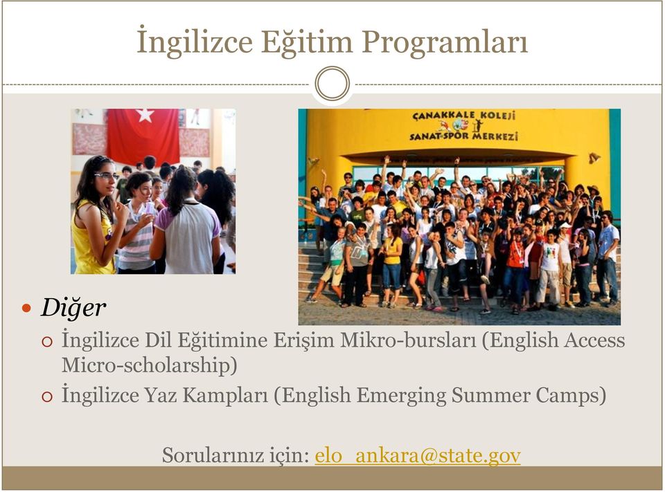 Micro-scholarship) İngilizce Yaz Kampları (English