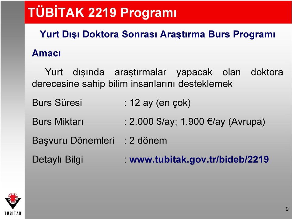 insanlarını desteklemek Burs Süresi Burs Miktarı Başvuru Dönemleri Detaylı Bilgi