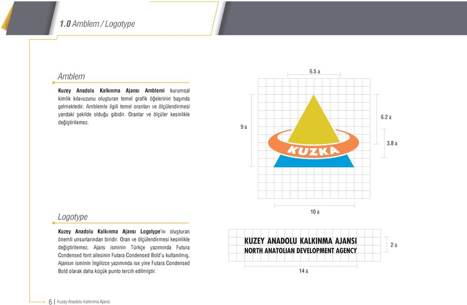 8 a Logotype 10 a Kuzey Anadolu Kalkınma Ajansı Logotype nı oluşturan önemli unsurlarından biridir. Oran ve ölçülendirmesi kesinlikle değiştirilemez.