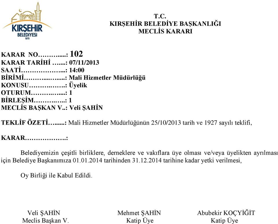 çeşitli birliklere, derneklere ve vakıflara üye olması ve/veya üyelikten ayrılması