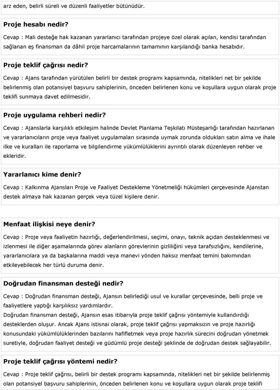 Proje teklif çağrısı nedir?