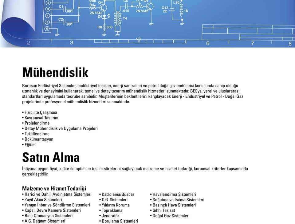 Müşterilerinin beklentilerini karşılayacak Enerji - Endüstriyel ve Petrol - Doğal Gaz projelerinde profesyonel mühendislik hizmetleri sunmaktadır.