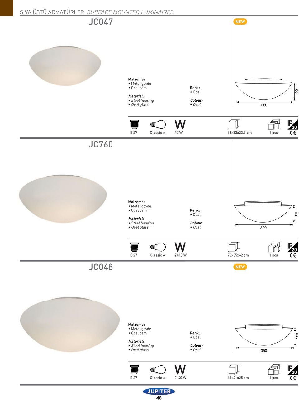 5 cm 1 pcs Y Opal cam Opal glass Opal Opal 300 80 JC048 E 27