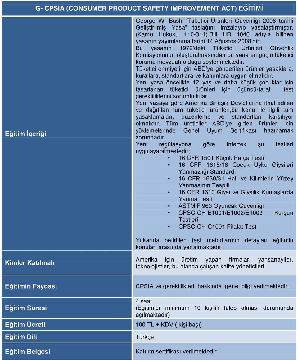 Bu yasanın 1972 deki Tüketici Ürünleri Güvenlik Komisyonunun oluşturulmasından bu yana en güçlü tüketici koruma mevzuatı olduğu söylenmektedir.