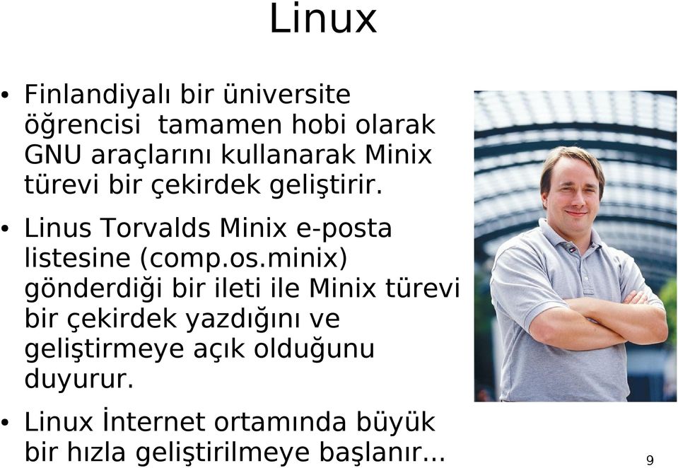 Linus Torvalds Minix e-post
