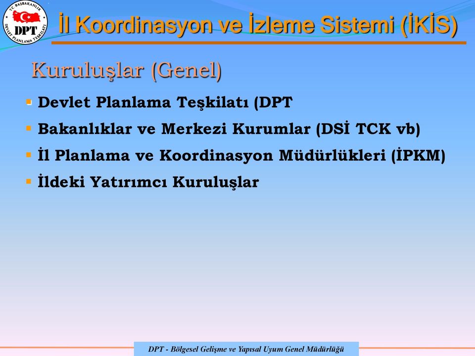 Kurumlar (DSİ TCK vb) İl Planlama ve