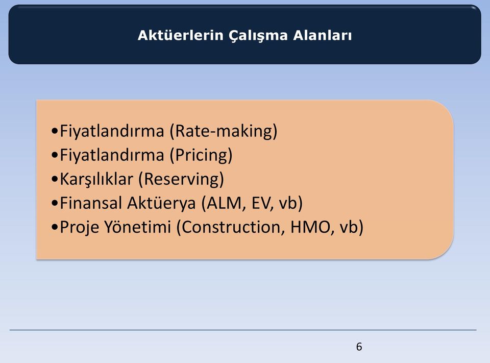 Karşılıklar (Reserving) Finansal Aktüerya