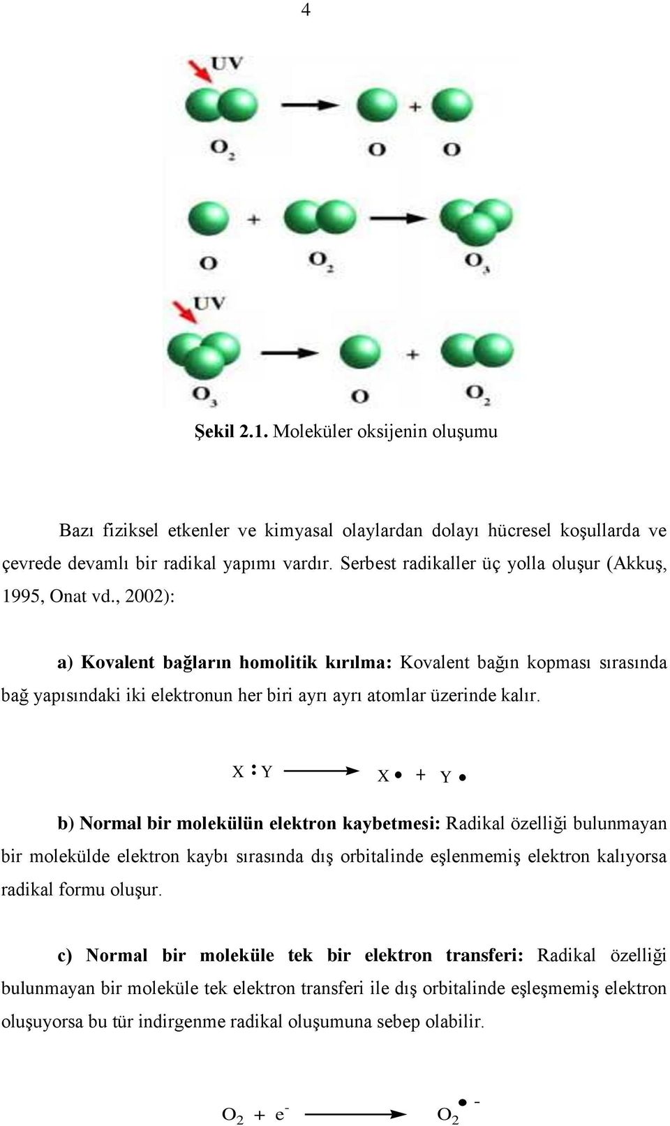 , 2002): a) Kovalent bağların homolitik kırılma: Kovalent bağın kopması sırasında bağ yapısındaki iki elektronun her biri ayrı ayrı atomlar üzerinde kalır... Y.