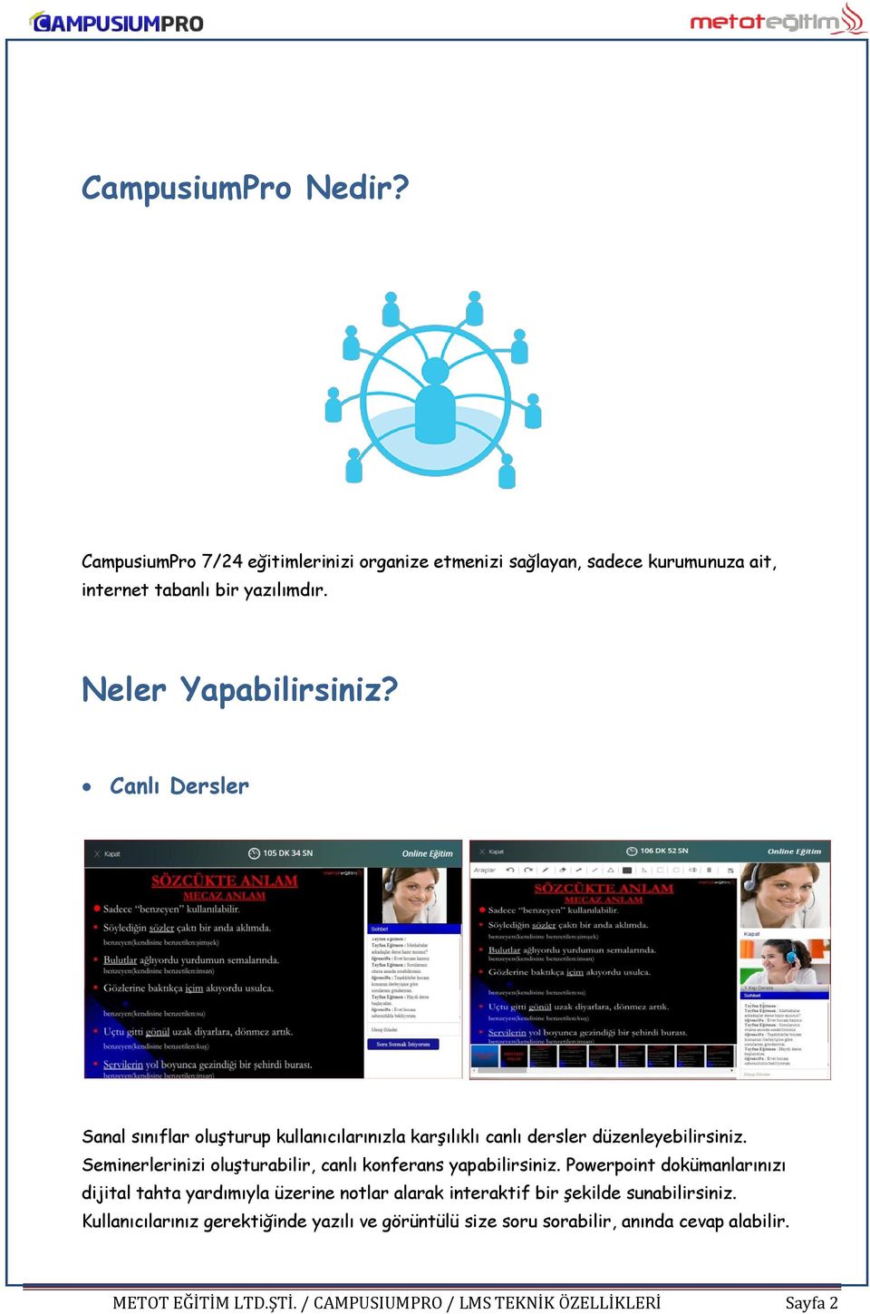 Seminerlerinizi oluşturabilir, canlı konferans yapabilirsiniz.