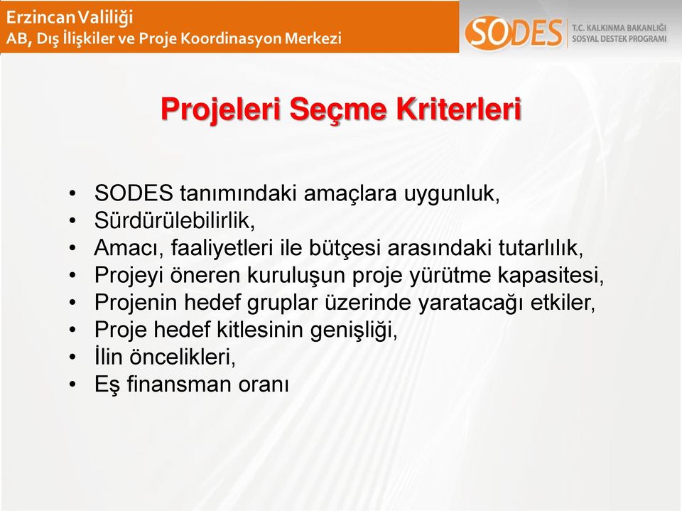 Projeyi öneren kuruluşun proje yürütme kapasitesi, Projenin hedef gruplar